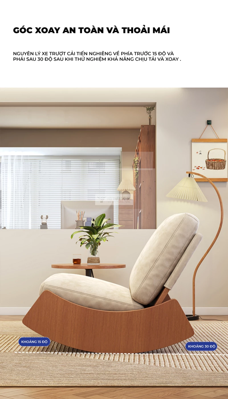thiết kế hình dáng khoa học của Ghế sofa đơn gỗ tự nhiên cao cấp CBK16