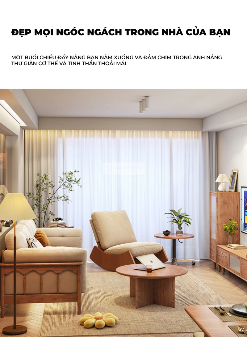 thiết kế đa năng của Ghế sofa đơn gỗ tự nhiên cao cấp CBK16