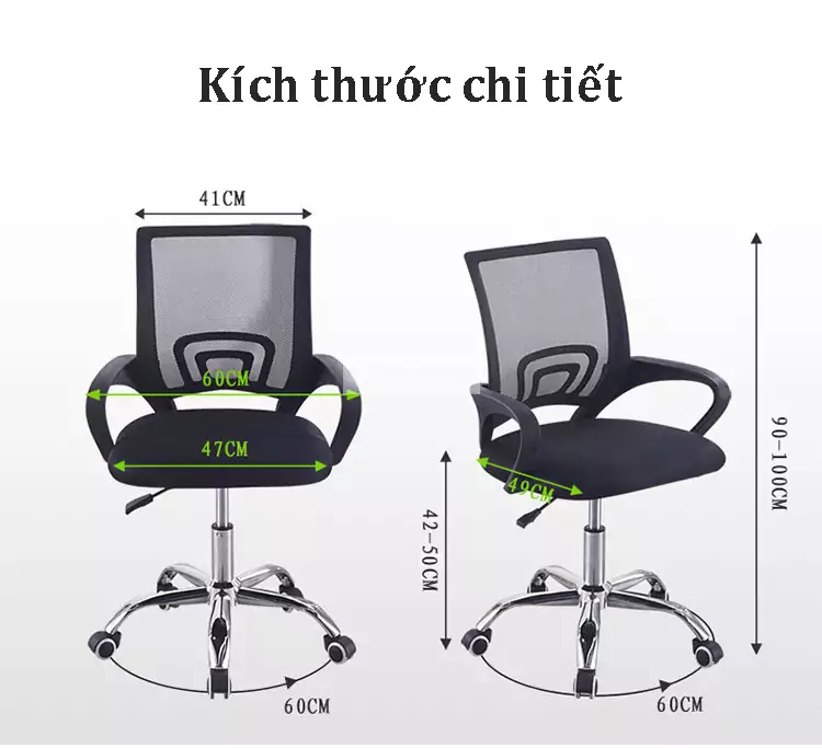 kích thước của Ghế văn phòng điều chỉnh thông minh SD115