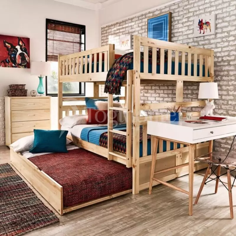 Giường ngủ 3 tầng trẻ em kết hợp