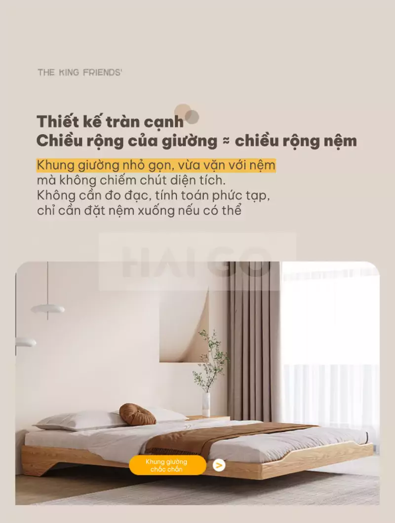 Giường Bay Phong Cách Hàn Quốc Haigo GN023