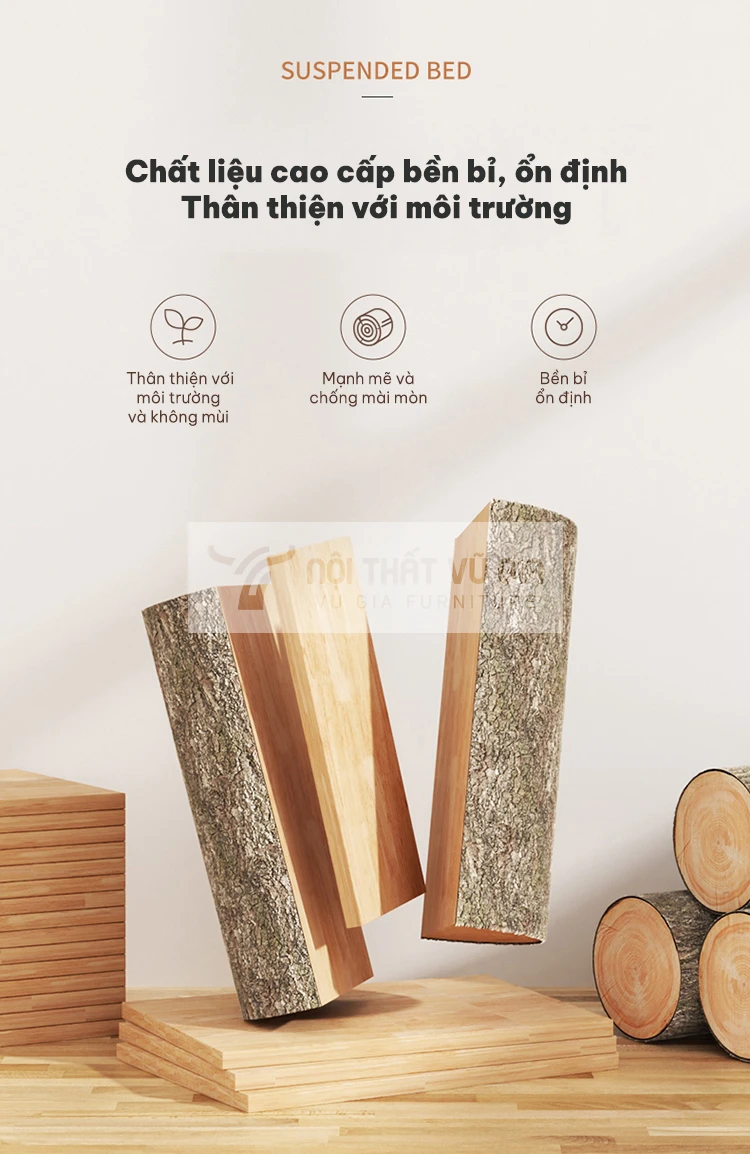chi tiết chất liệu của Giường bệt gỗ tự nhiên cao cấp BR16