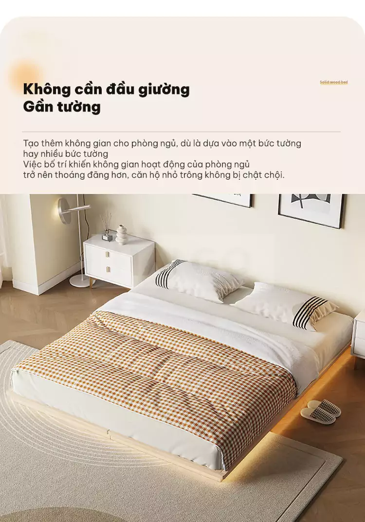 Giường Bệt Gỗ Tự Nhi&ecirc;n Cao Cấp Haigo GN027