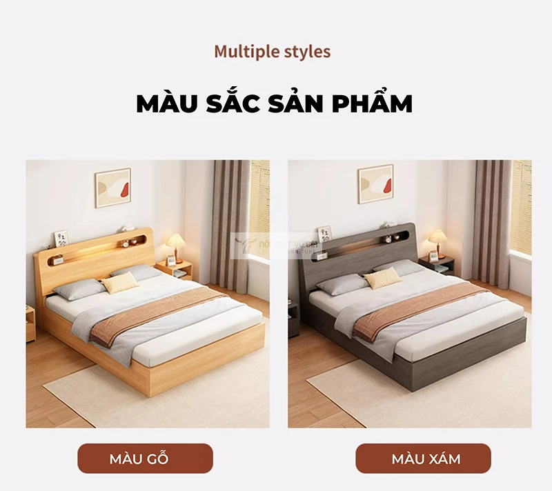 tùy chọn màu sắc của Giường bệt kiểu Hàn có đầu giường BR150