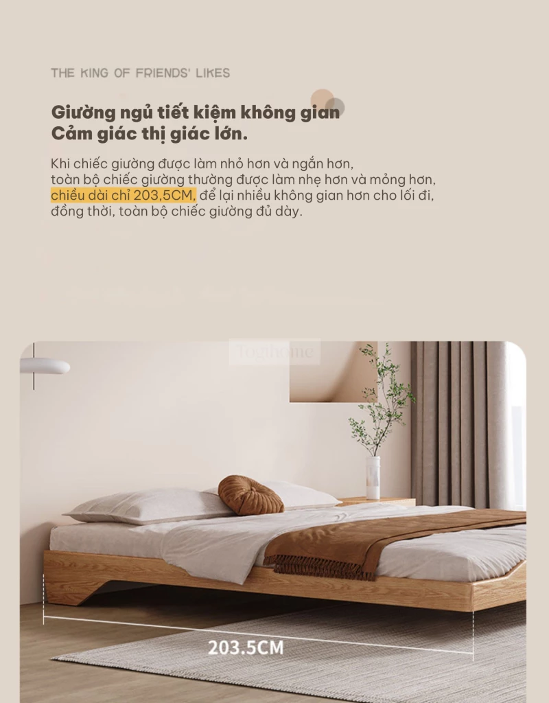 thiết kế tiết kiệm không gian của Giường bệt kiểu Hàn tối giản GB017