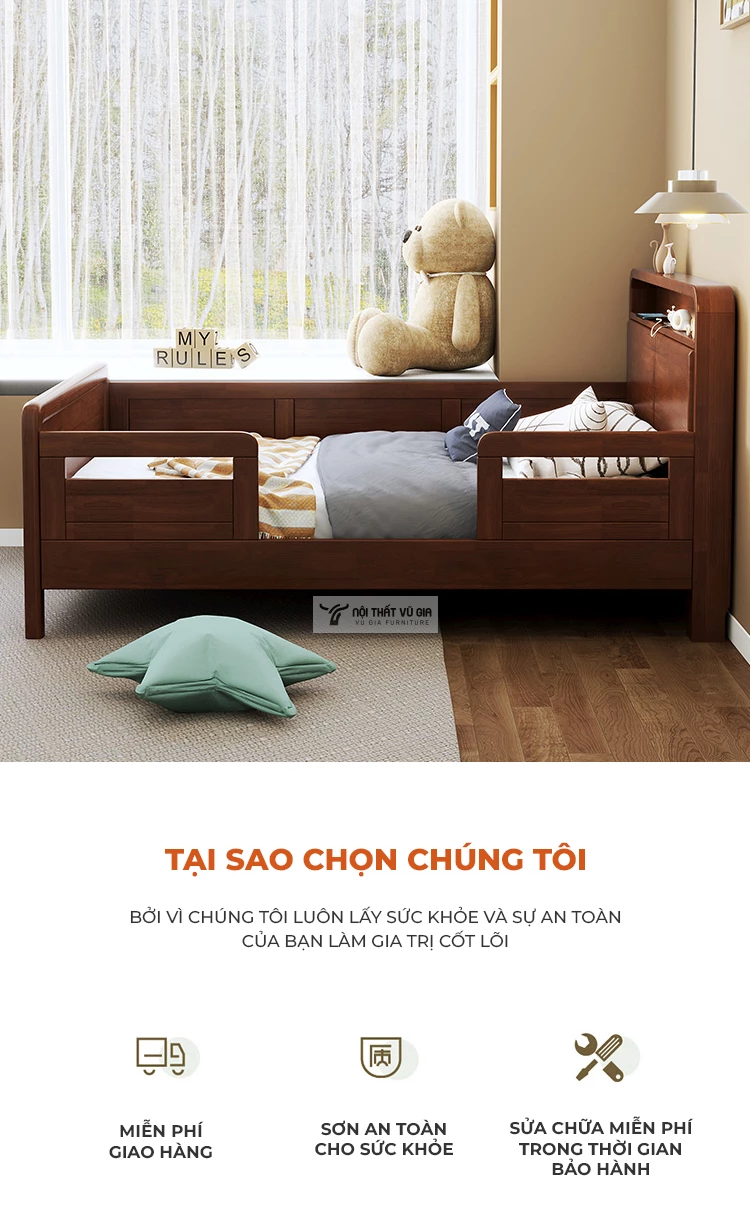 ưu điểm của Giường cho bé thiết kế thông minh, linh hoạt TE42