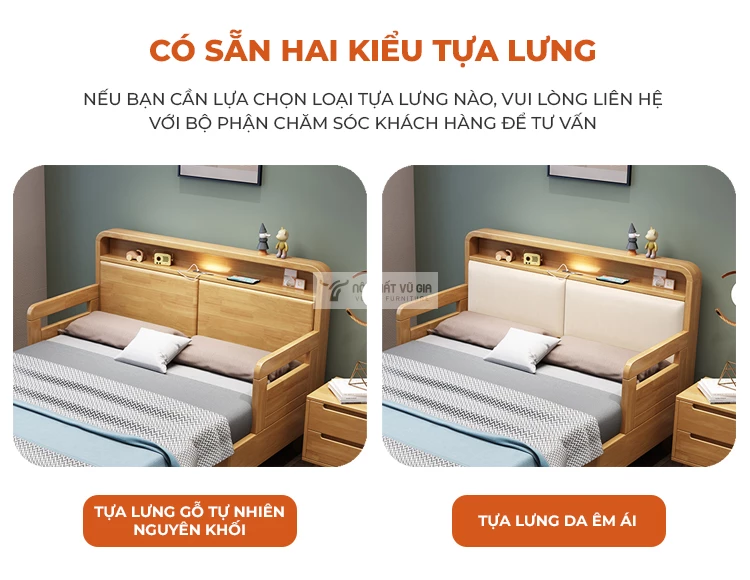 tùy chọn tựa lưng của Giường cho bé thiết kế thông minh, linh hoạt TE42