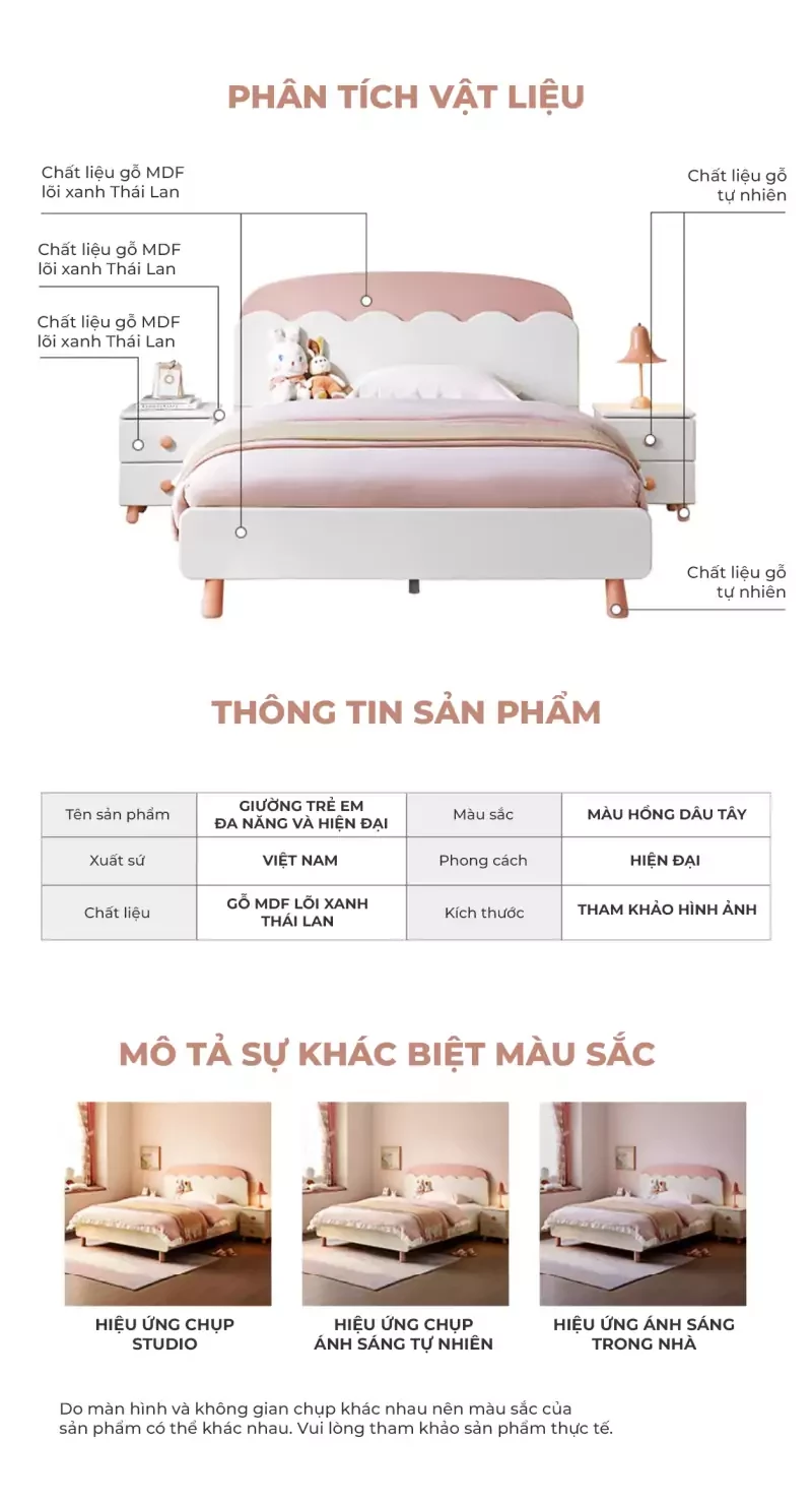 chi tiết chất liệu của Giường công chúa thiết kế hiện đại TE37