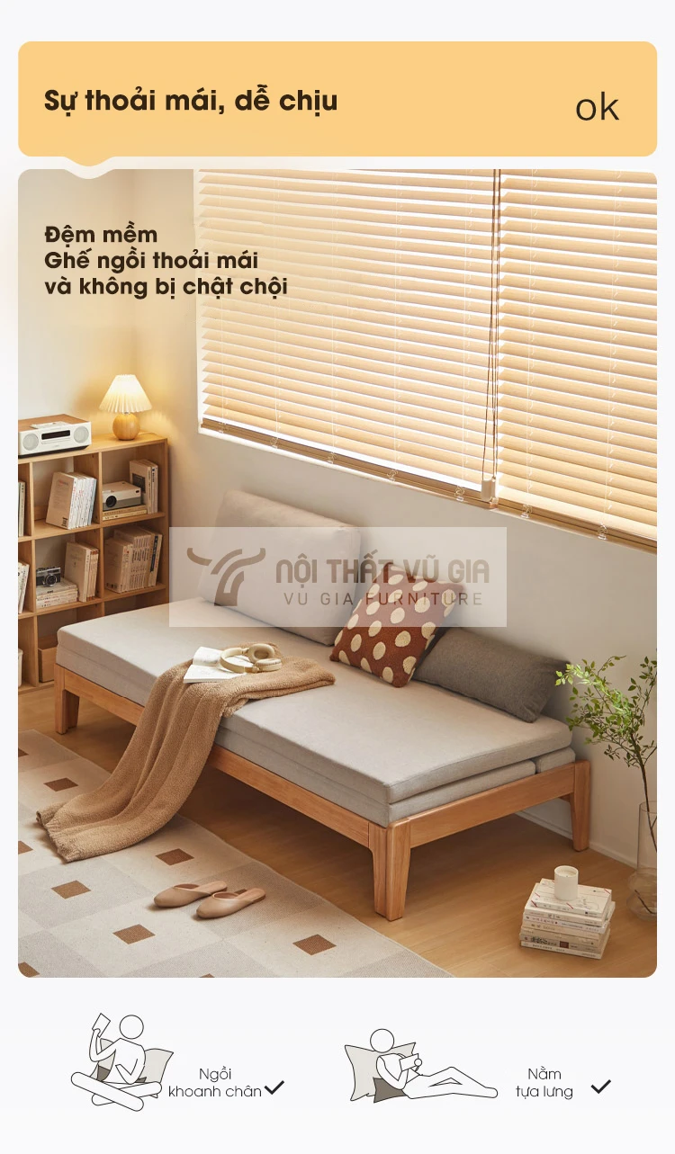 Giường gỗ tự nhiên đa năng, tùy chỉnh linh hoạt TE7 phù hợp với nhiều không gian khác nhau
