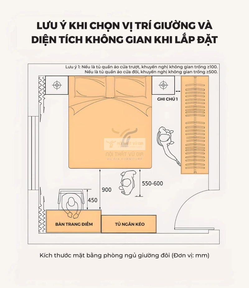 gợi ý bố trí với Giường gỗ tự nhiên kết hợp nệm đầu giường cao cấp phong cách hiện đại 