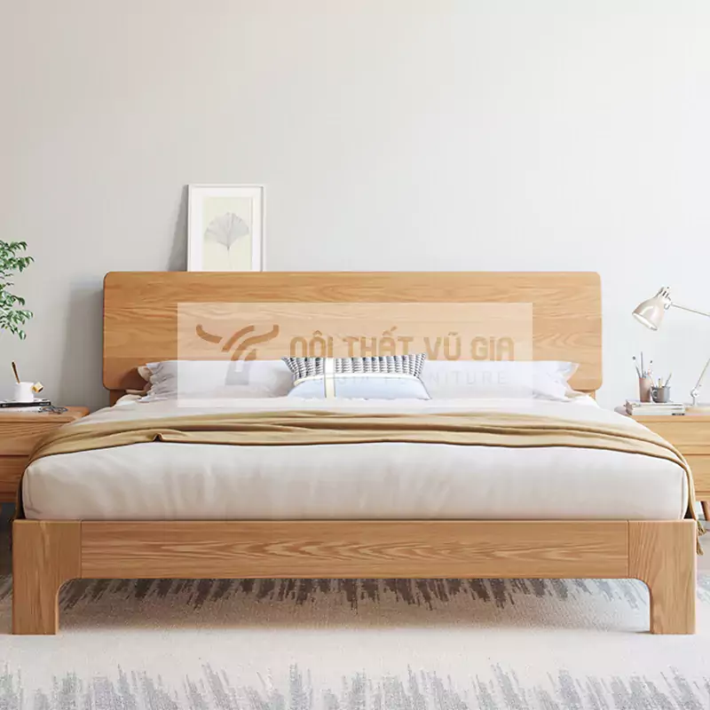 Giường gỗ tự nhiên kiểu dáng thanh lịch BR30