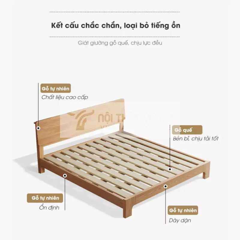 kết cấu của Giường gỗ tự nhiên kiểu dáng thanh lịch BR30