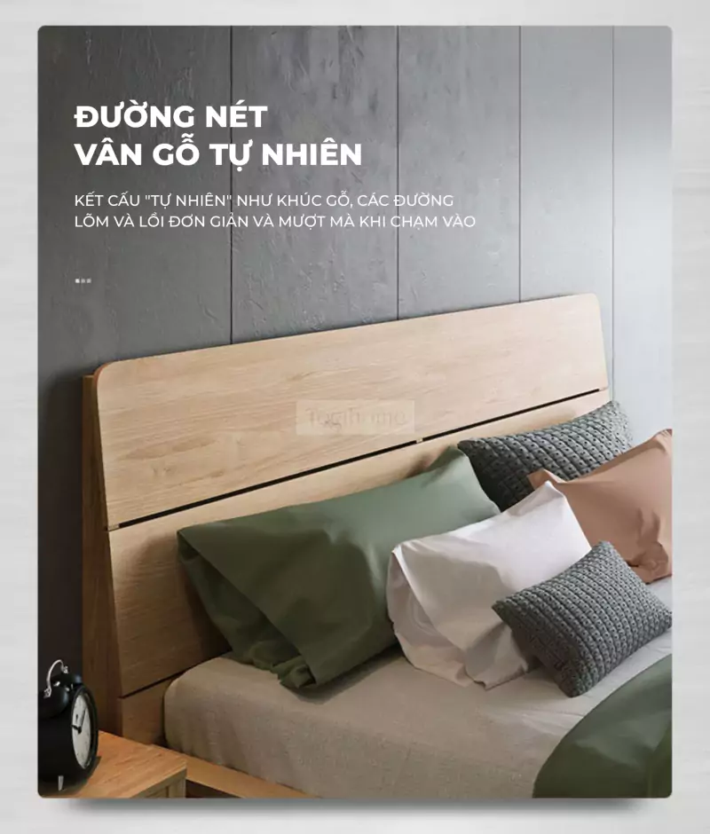 Giường gỗ tự nhiên kiểu Hàn GB020