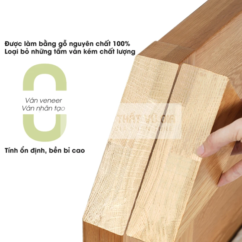 Giường gỗ tự nhiên phong cách mạnh mẽ, khỏe khoắn BR37 sử dụng chất liệu an toàn