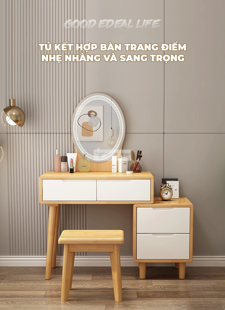 Bàn trang điểm gỗ tự nhiên cao cấp BR131