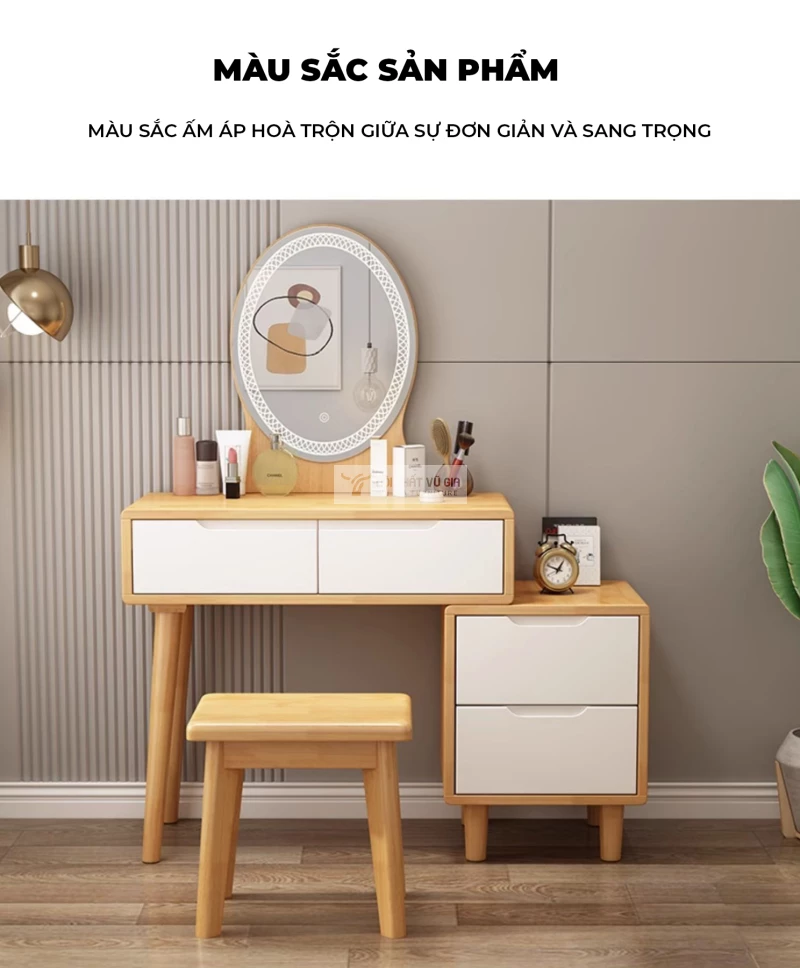 tùy chọn màu sắc của Bàn trang điểm gỗ tự nhiên cao cấp BR131