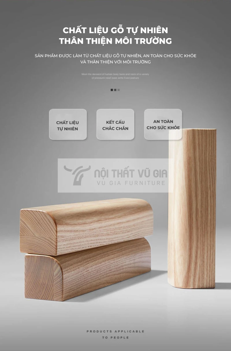 Giường gỗ tự nhiên thiết kế chắc chắn BR7 sử dụng chất liệu gỗ cao cấp