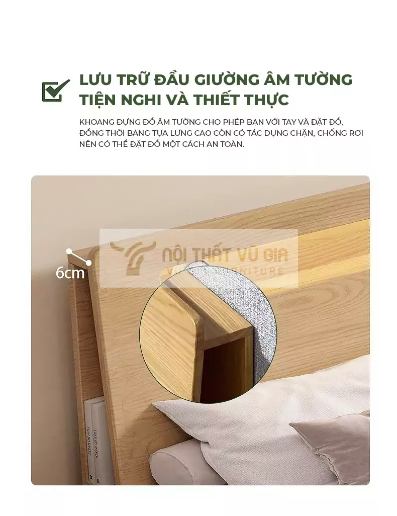 chi tiết đầu giường của Giường gỗ tự nhiên thiết kế độc đáo BR31