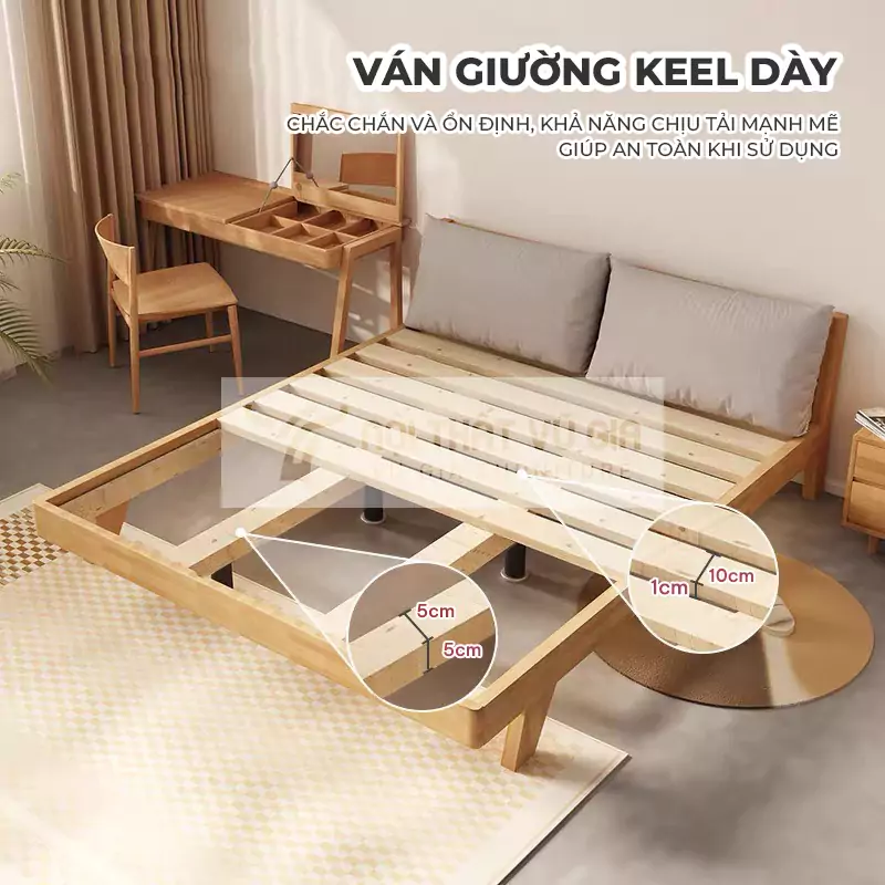 kết cấu thang giường của Giường gỗ tự nhiên thiết kế tinh tế BR6