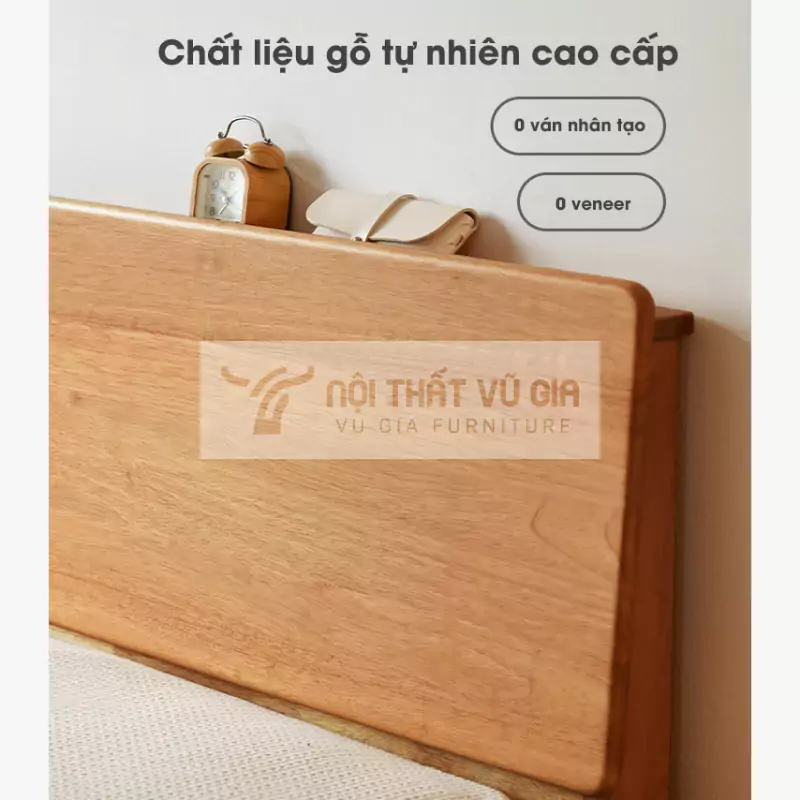 chi tiết chất liệu của Giường gỗ tự nhiên thiết kế tối giản BR35