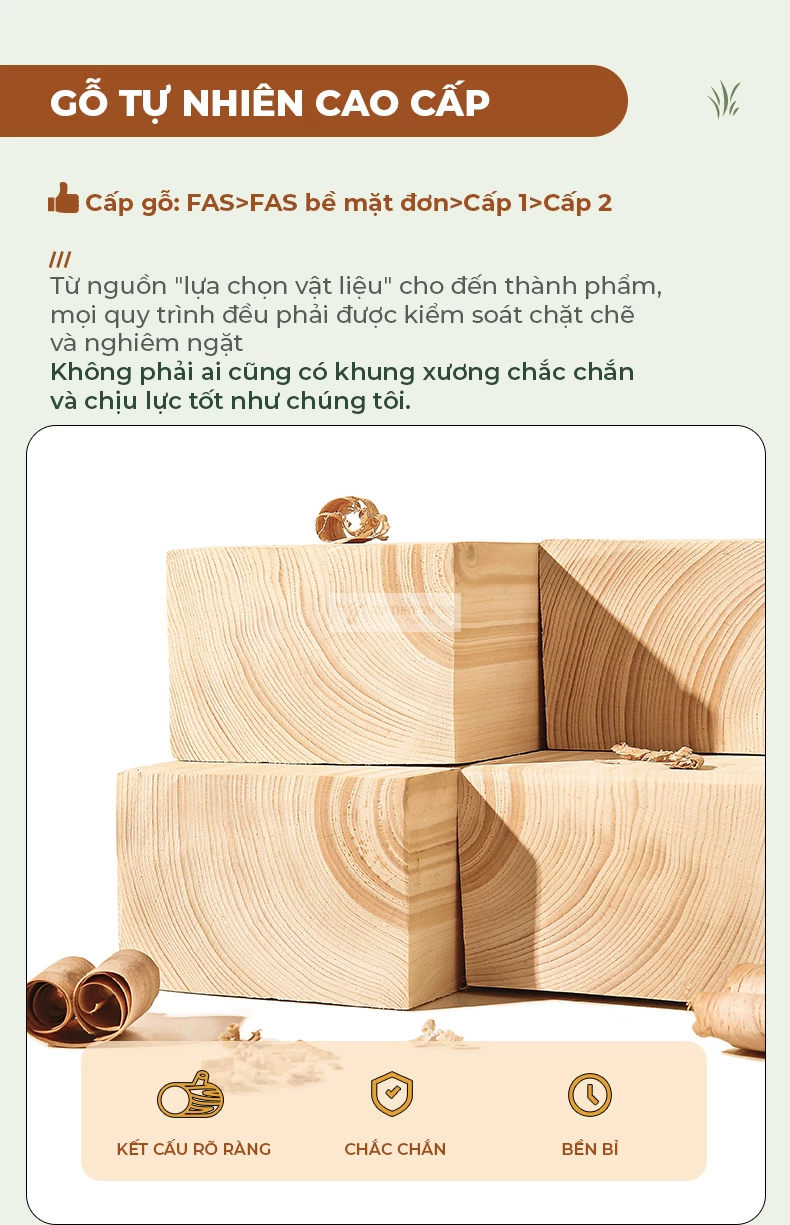 chi tiết chất liệu của Giường gỗ tự nhiên tích hợp ngăn lưu trữ cao cấp BR152