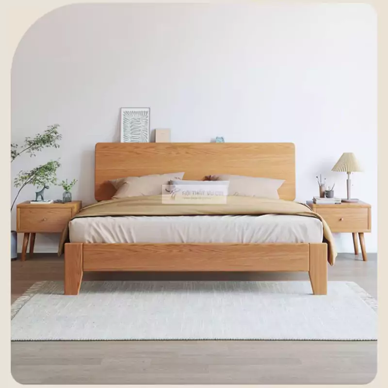 Giường gỗ tự nhiên tối giản BR66