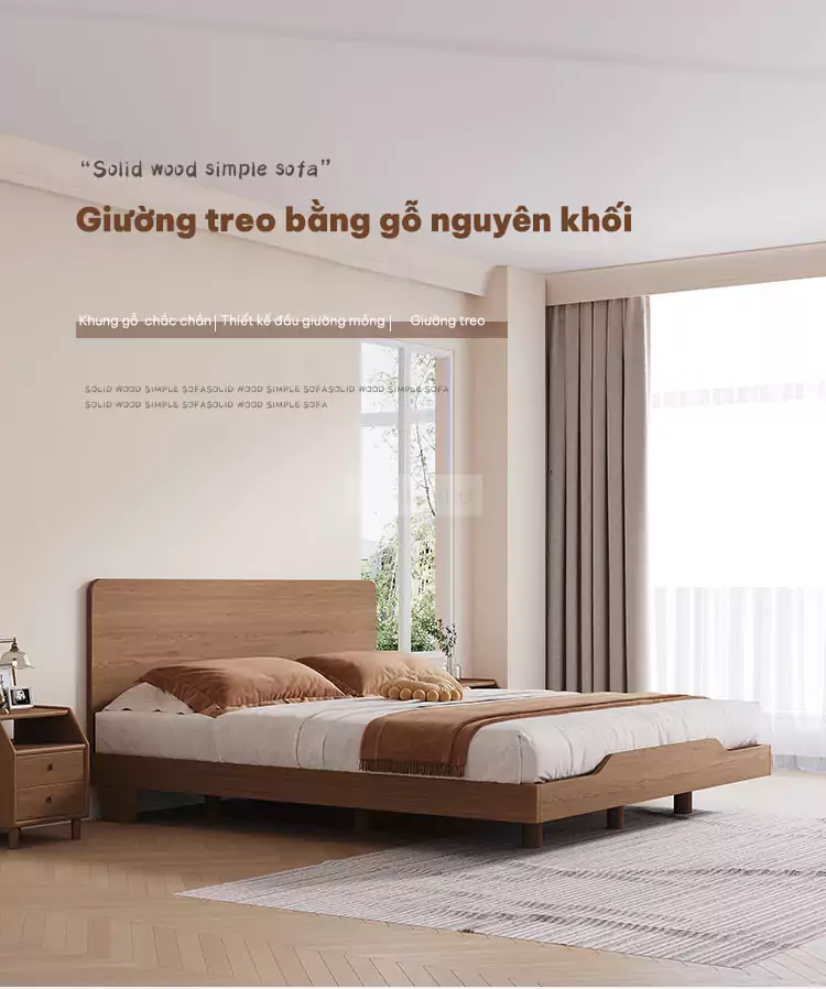 thiết kế độc đáo của Giường kiểu Hàn phong cách tối giản GB016