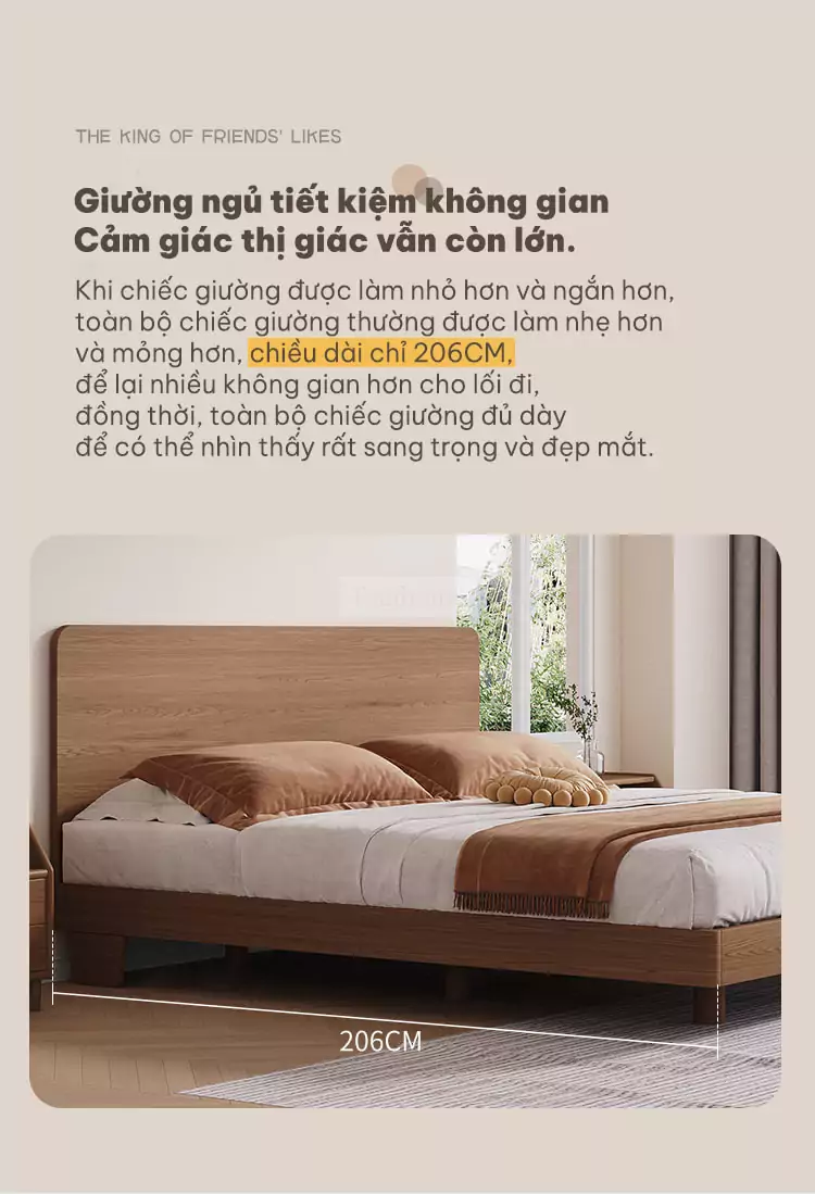 thiết kế tiết kiệm không gian của Giường kiểu Hàn phong cách tối giản GB016