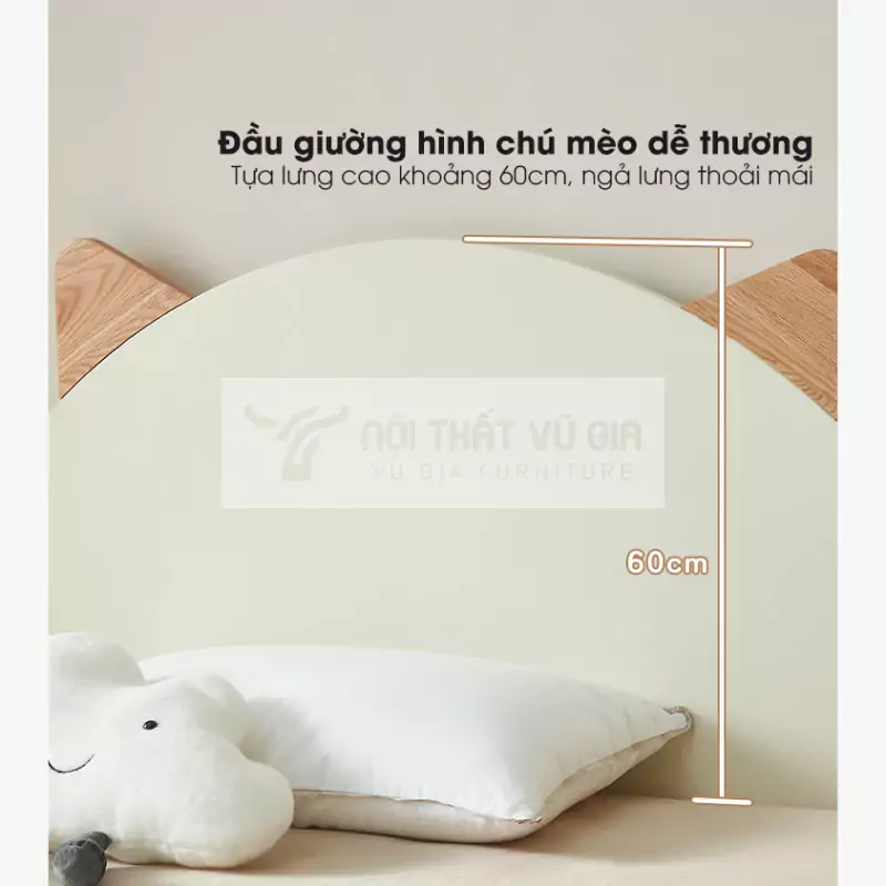 chi tiết đầu giường của Giường ngủ cho bé thiết kế ngộ nghĩnh TE14