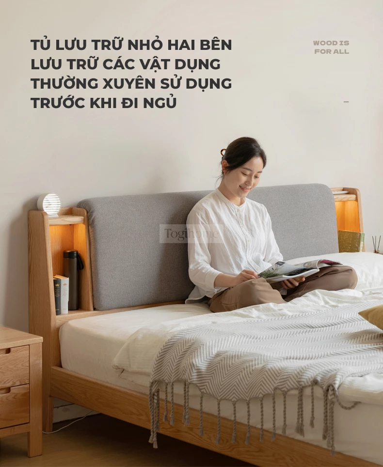 Giường Ngủ Dream Series Togismart GM 054 – Thiết kế hiện đại, tối ưu không gian với ngăn chứa đồ rộng rãi. Chất liệu gỗ cao cấp, bền đẹp, an toàn. Kiểu dáng sang trọng, phù hợp mọi phong cách nội thất. Dễ dàng lắp ráp, tiện lợi. Mua ngay giường ngủ thông minh Togismart GM 054 để tận hưởng giấc ngủ trọn vẹn