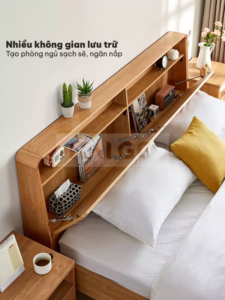 Giường Ngủ Gỗ Tự Nhiên Cao Cấp Haigo GN021