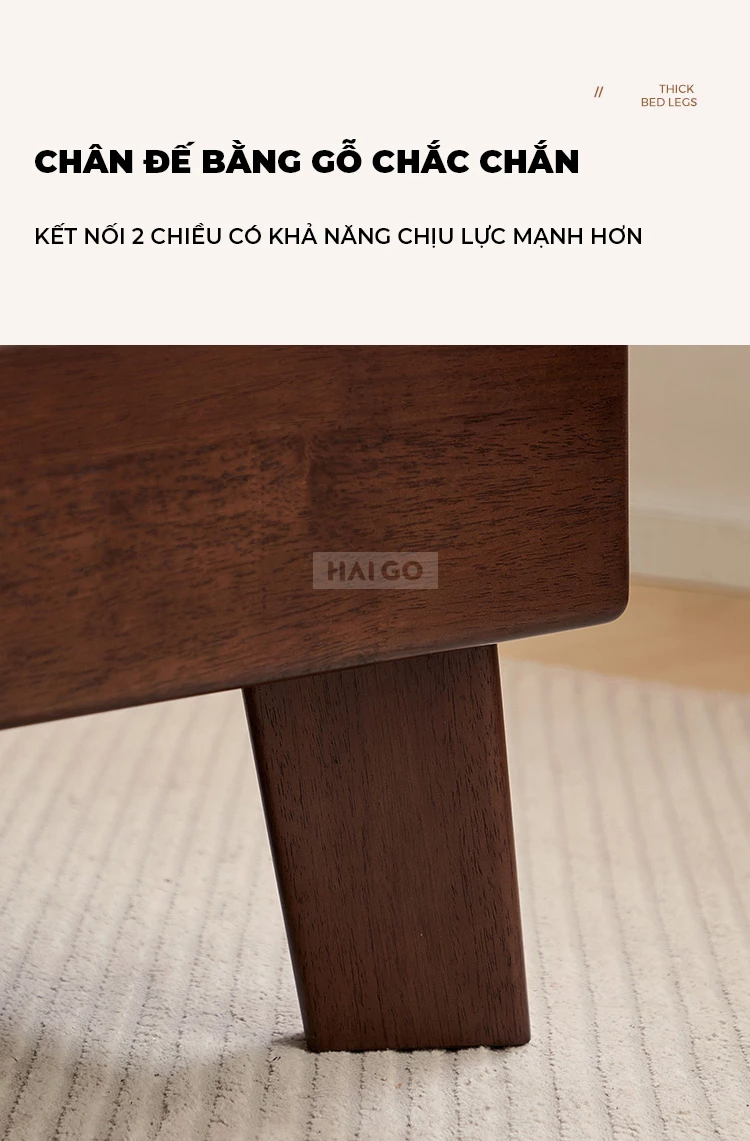 Giường Ngủ Gỗ Tự Nhiên Cao Cấp Haigo GN224