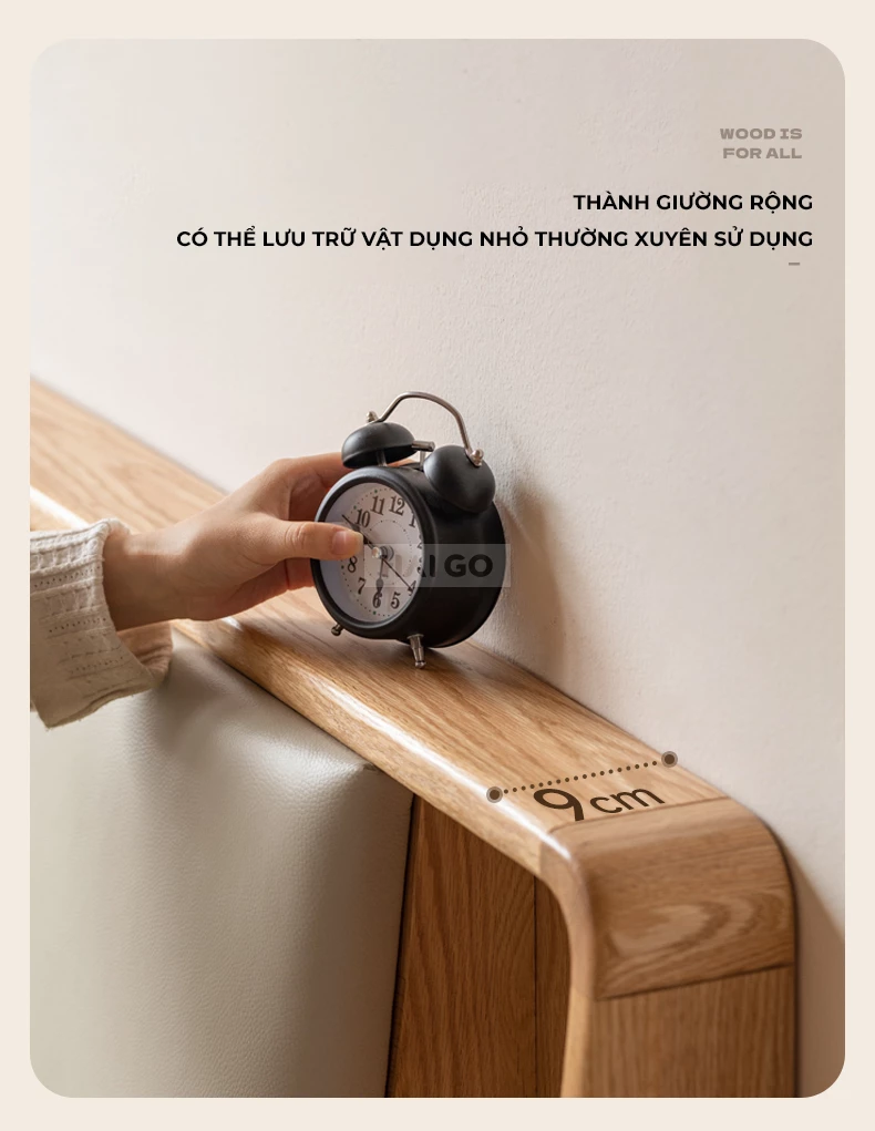 Giường Ngủ Gỗ Tự Nhiên Cao Cấp Haigo GN343