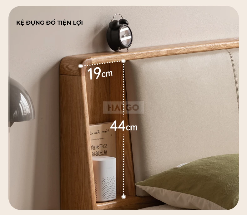 Giường Ngủ Gỗ Tự Nhiên Cao Cấp Haigo GN343