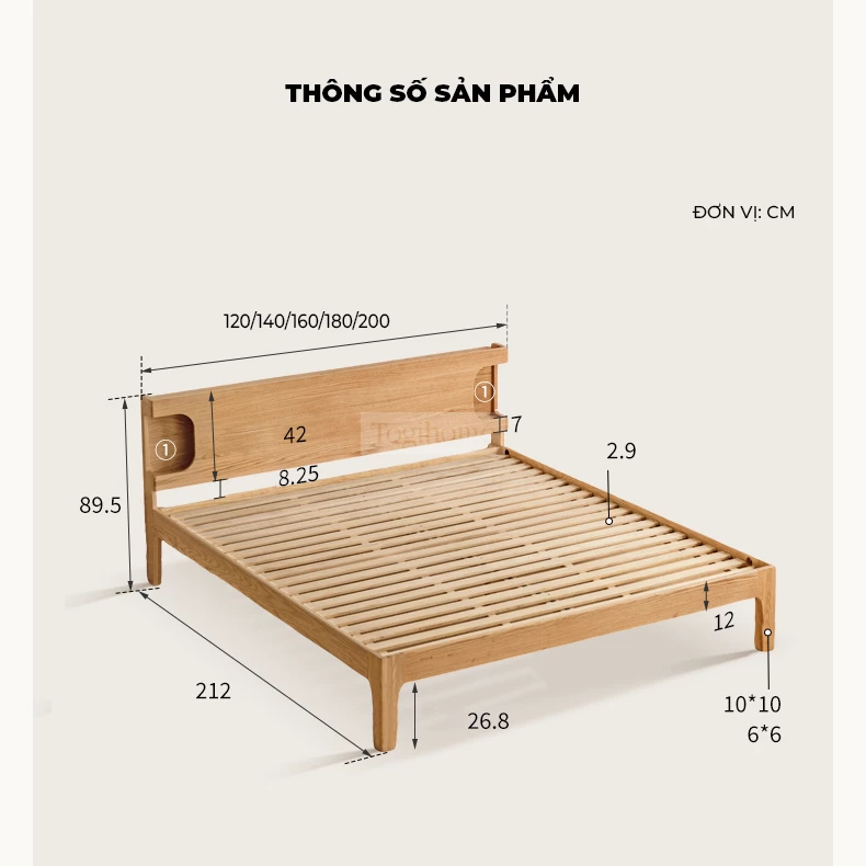 Giường Ngủ Gỗ Tự Nhiên Cao Cấp Togismart GM 086 làm từ gỗ tự nhiên cao cấp, thiết kế chắc chắn, bền đẹp theo thời gian. Kiểu dáng hiện đại, tinh tế, phù hợp nhiều không gian nội thất. Bề mặt hoàn thiện tỉ mỉ, mang lại cảm giác sang trọng và giấc ngủ êm ái mỗi đêm.