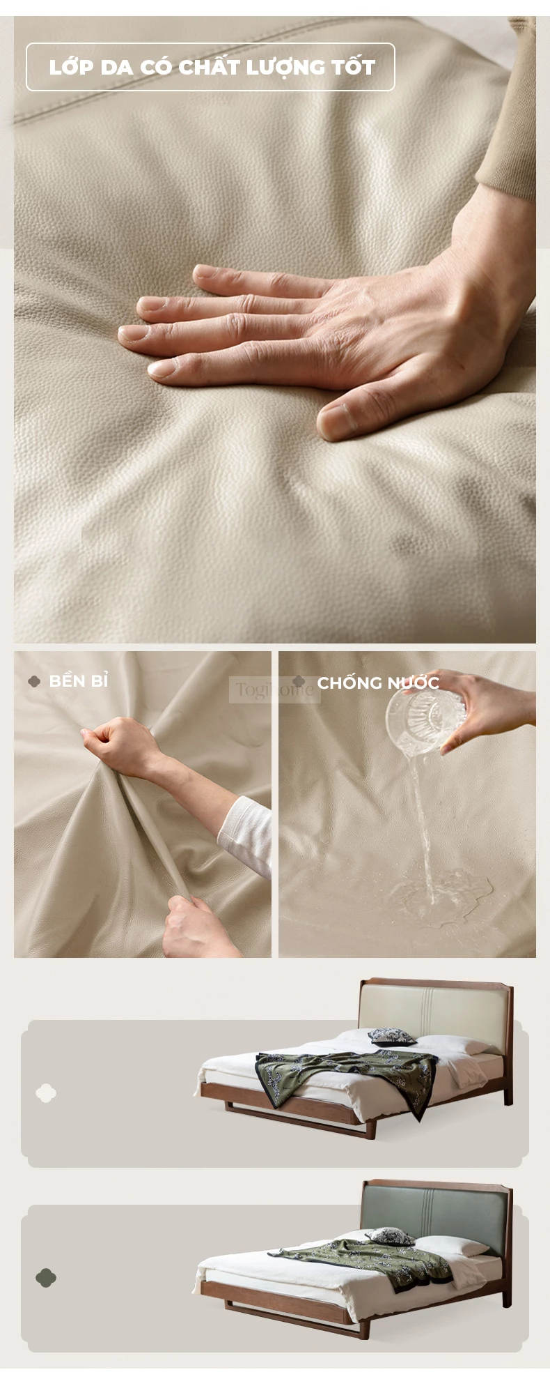 Giường Ngủ Gỗ Tự Nhiên Đệm Da Phong Cách Hiện Đại Togismart GM 084 Thiết kế thông minh, tối ưu hóa không gian cho những phòng ngủ có diện tích nhỏ. Kiểu dáng đơn giản, thanh lịch, không chiếm nhiều diện tích nhưng vẫn đảm bảo sự thoải mái khi nghỉ ngơi. Có thể tích hợp thêm ngăn kéo ở dưới để tăng khả năng lưu trữ đồ đạc. Chất liệu gỗ tự nhiên cao cấp, bền bỉ và dễ dàng vệ sinh. Lựa chọn lý tưởng cho những ai sống trong căn hộ nhỏ hoặc muốn tận dụng tối đa không gian phòng ngủ của mình. Giá tốt, nhiều ưu đãi hấp dẫn. Liên hệ ngay!