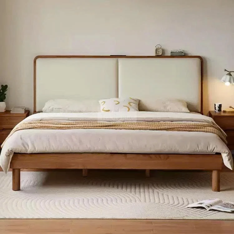 Giường Ngủ Gỗ Tự Nhiên Đệm Da Phong Cách Hiện Đại Togismart GM 084
