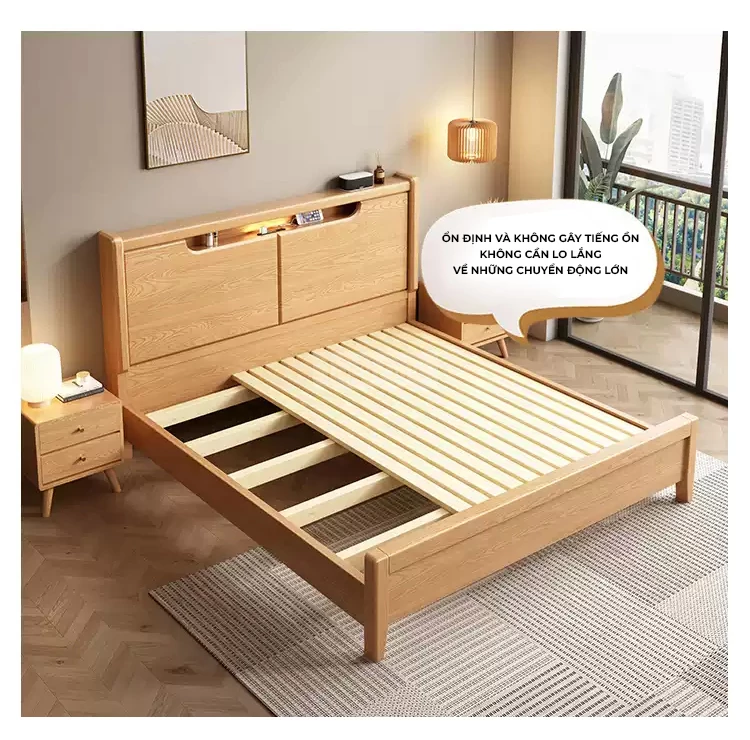 Giường Ngủ GM69 – Dream Series là lựa chọn hoàn hảo cho những ai yêu thích phong cách tối giản, tinh tế nhưng vẫn đề cao sự tiện nghi và bền vững. Sản phẩm được chế tác từ gỗ tự nhiên đã qua xử lý chống cong vênh, mối mọt, an toàn cho sức khỏe người dùng.  Thiết kế chú trọng vào đường nét gọn gàng, màu sắc nhã nhặn, dễ dàng kết hợp với các nội thất khác trong phòng ngủ hiện đại. GM69 không chỉ là giường ngủ mà còn là điểm nhấn nâng tầm không gian sống, mang lại cảm giác thư thái, dễ chịu sau mỗi ngày làm việc.
