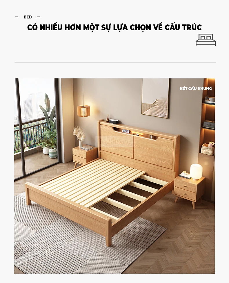 Giường Ngủ GM69 – Dream Series là lựa chọn hoàn hảo cho những ai yêu thích phong cách tối giản, tinh tế nhưng vẫn đề cao sự tiện nghi và bền vững. Sản phẩm được chế tác từ gỗ tự nhiên đã qua xử lý chống cong vênh, mối mọt, an toàn cho sức khỏe người dùng.  Thiết kế chú trọng vào đường nét gọn gàng, màu sắc nhã nhặn, dễ dàng kết hợp với các nội thất khác trong phòng ngủ hiện đại. GM69 không chỉ là giường ngủ mà còn là điểm nhấn nâng tầm không gian sống, mang lại cảm giác thư thái, dễ chịu sau mỗi ngày làm việc.