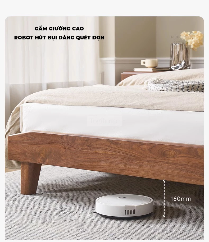 Giường Ngủ Gỗ Tự Nhiên Dream Series Togismart GM76 sở hữu thiết kế hiện đại, tối giản, làm từ gỗ tự nhiên bền chắc, thân thiện với sức khỏe. Phù hợp với nhiều phong cách nội thất, từ tối giản đến sang trọng. Giường có kết cấu vững chắc, đường nét tinh tế, mang đến không gian nghỉ ngơi thư thái và ấm cúng.