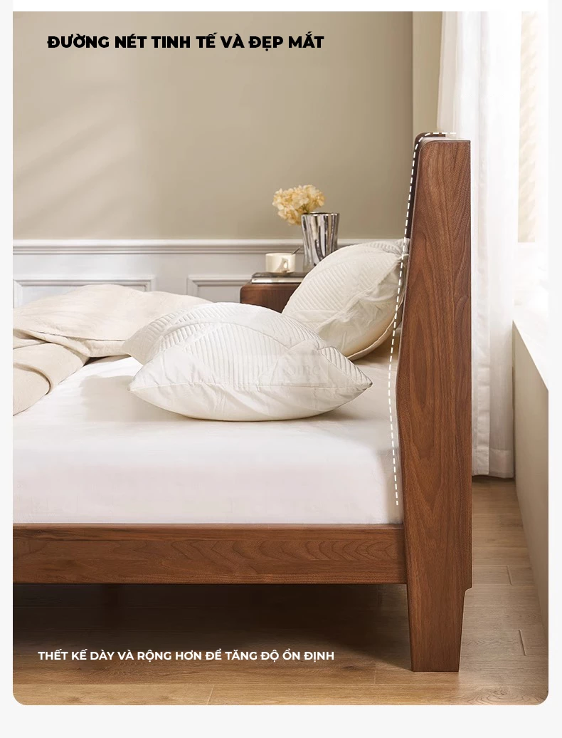 Giường Ngủ Gỗ Tự Nhiên Dream Series Togismart GM76 sở hữu thiết kế hiện đại, tối giản, làm từ gỗ tự nhiên bền chắc, thân thiện với sức khỏe. Phù hợp với nhiều phong cách nội thất, từ tối giản đến sang trọng. Giường có kết cấu vững chắc, đường nét tinh tế, mang đến không gian nghỉ ngơi thư thái và ấm cúng.