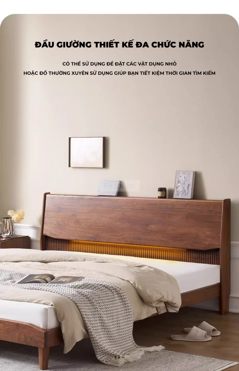 Giường Ngủ Gỗ Tự Nhiên Dream Series Togismart GM76 sở hữu thiết kế hiện đại, tối giản, làm từ gỗ tự nhiên bền chắc, thân thiện với sức khỏe. Phù hợp với nhiều phong cách nội thất, từ tối giản đến sang trọng. Giường có kết cấu vững chắc, đường nét tinh tế, mang đến không gian nghỉ ngơi thư thái và ấm cúng.