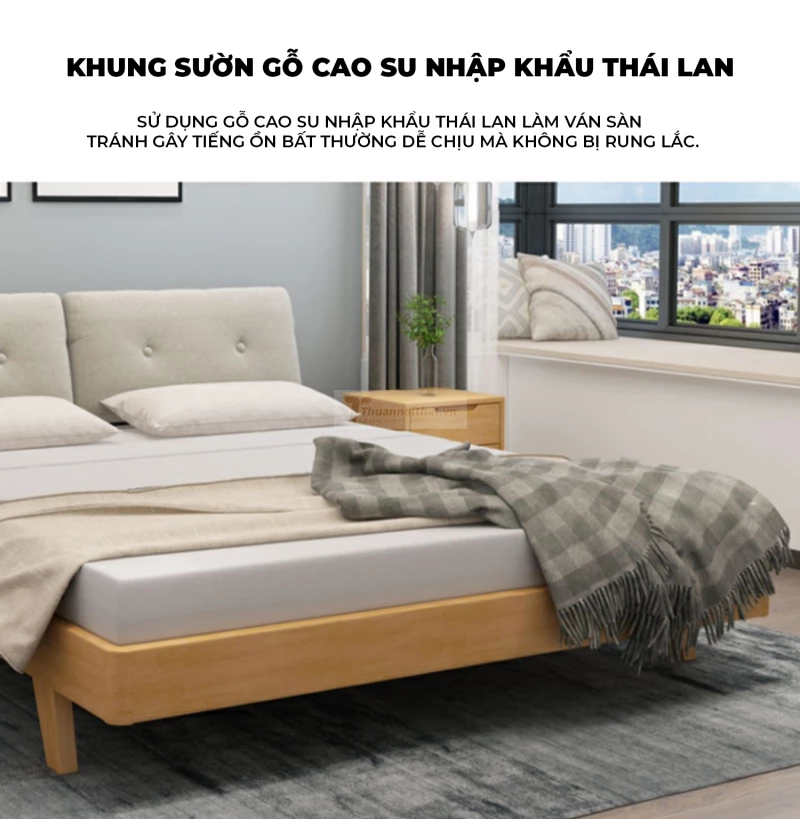 Giường Ngủ Gỗ Tự Nhiên Haigo GN337
