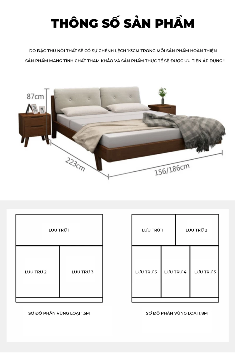 Giường Ngủ Gỗ Tự Nhiên Haigo GN337