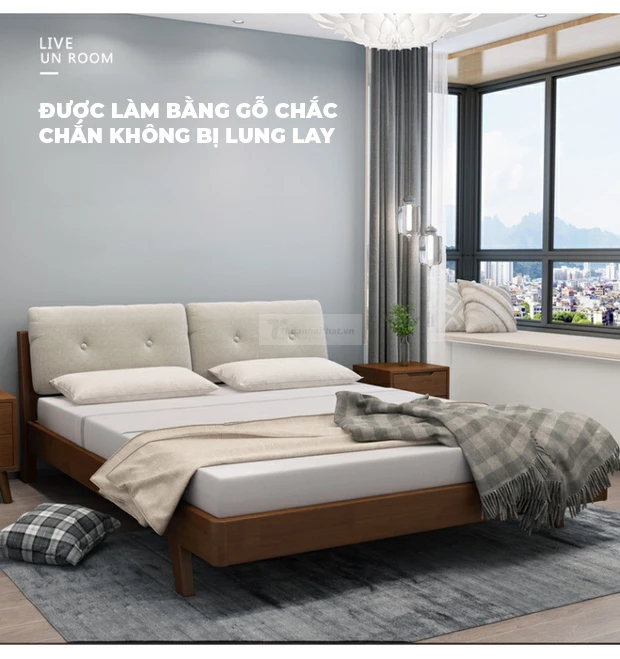 Giường Ngủ Gỗ Tự Nhiên Haigo GN337
