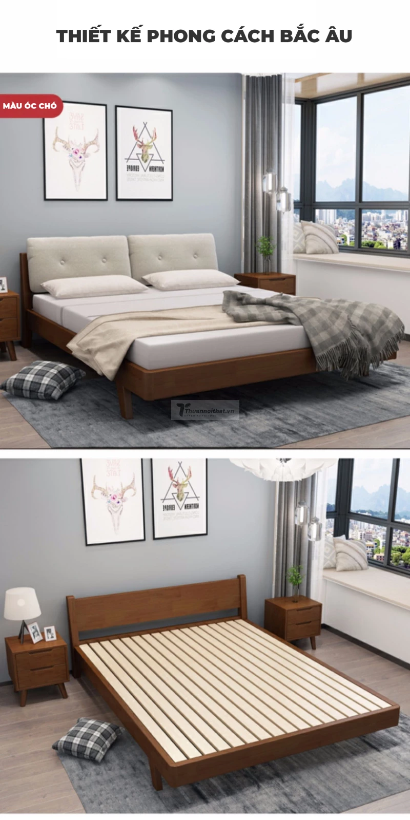 Giường Ngủ Gỗ Tự Nhiên Haigo GN337
