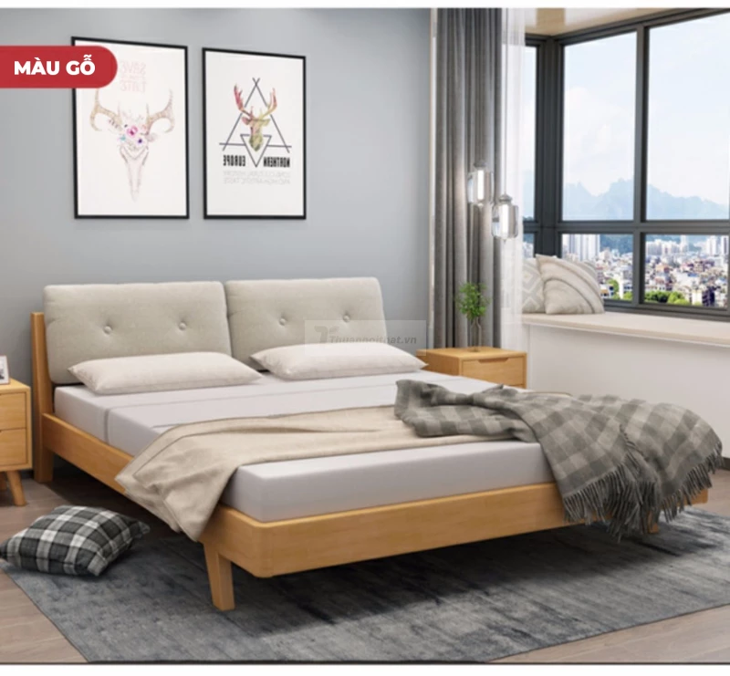 Giường Ngủ Gỗ Tự Nhiên Haigo GN337