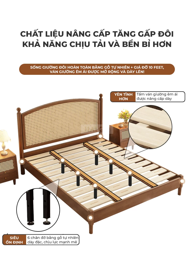 Giường Ngủ Gỗ Tự Nhiên Hiện Đại Haigo GN263