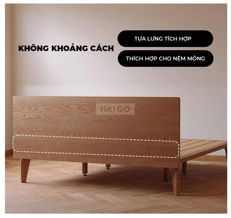 Giường Ngủ Gỗ Tự Nhiên Hiện Đại Haigo GN272