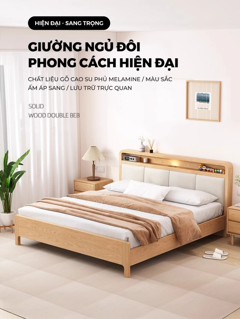 Giường Ngủ Gỗ Tự Nhiên Kiểu Hàn CV051 là sự lựa chọn lý tưởng đển kiến tạo một không gian phòng ngủ thanh lịch, ấm cũng và tràn ngập sự tinh tế.